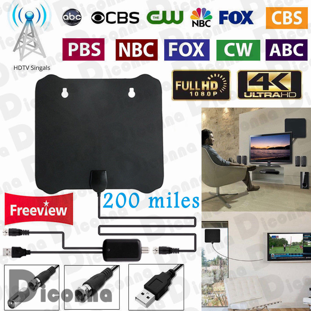 Tynn flat antenne hd high def tv fox scout hdtv dtv sky link skylink kabel 1080p