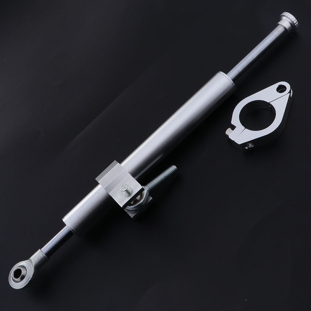 Universal Motorcycle Stabilizer Damper Steering Safety Control Aluminum 330mm: Silver