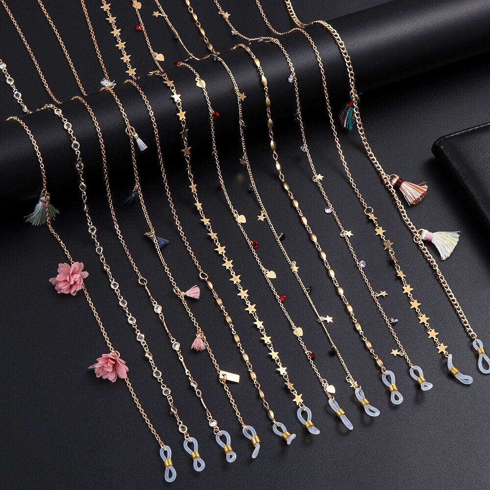 1Pcs Brillen Strap Leesbril Opknoping Ketting Zonnebril Bril Holder Neck Cord Bril Anti Slip Metalen Ketting