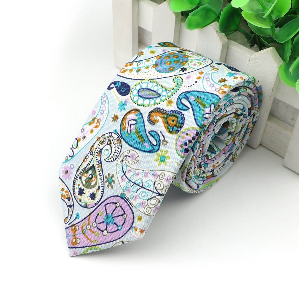Katoen Bloemen Tie Mens 6 Cm Smalle Stropdas Paisley Plaid Bloem Voor Wedding Party Casual Accessoires: 21