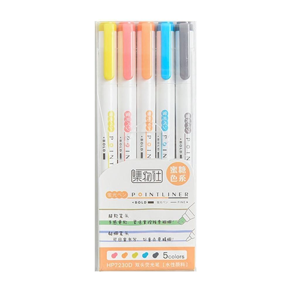 Double-ended Highlighter Multicolor Pens Fluorescent Pen Cute Art Drawing Mark Pen School Stationery: D