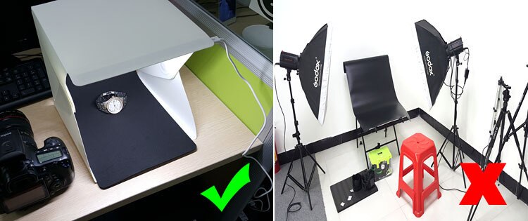 USB Mini Studio Soft Light Box LED Camera Portable with Black and White Photography Backdrop