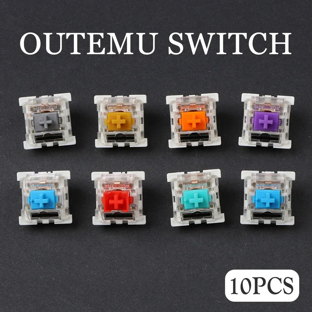 Outemu Stille/Clicky Schakelaars Mechanische Toetsenbordschakelaar 3pin Smeermiddel Rgb Gaming Mx Schakelaars Lineaire Tactiele Multicolor Transparant