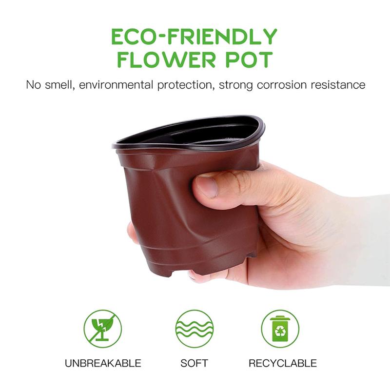 20pcs Plastic Plant Pot Garden Flower Planter Plastic Plant Nursery Pots Grow Box Flower Seedling Pots