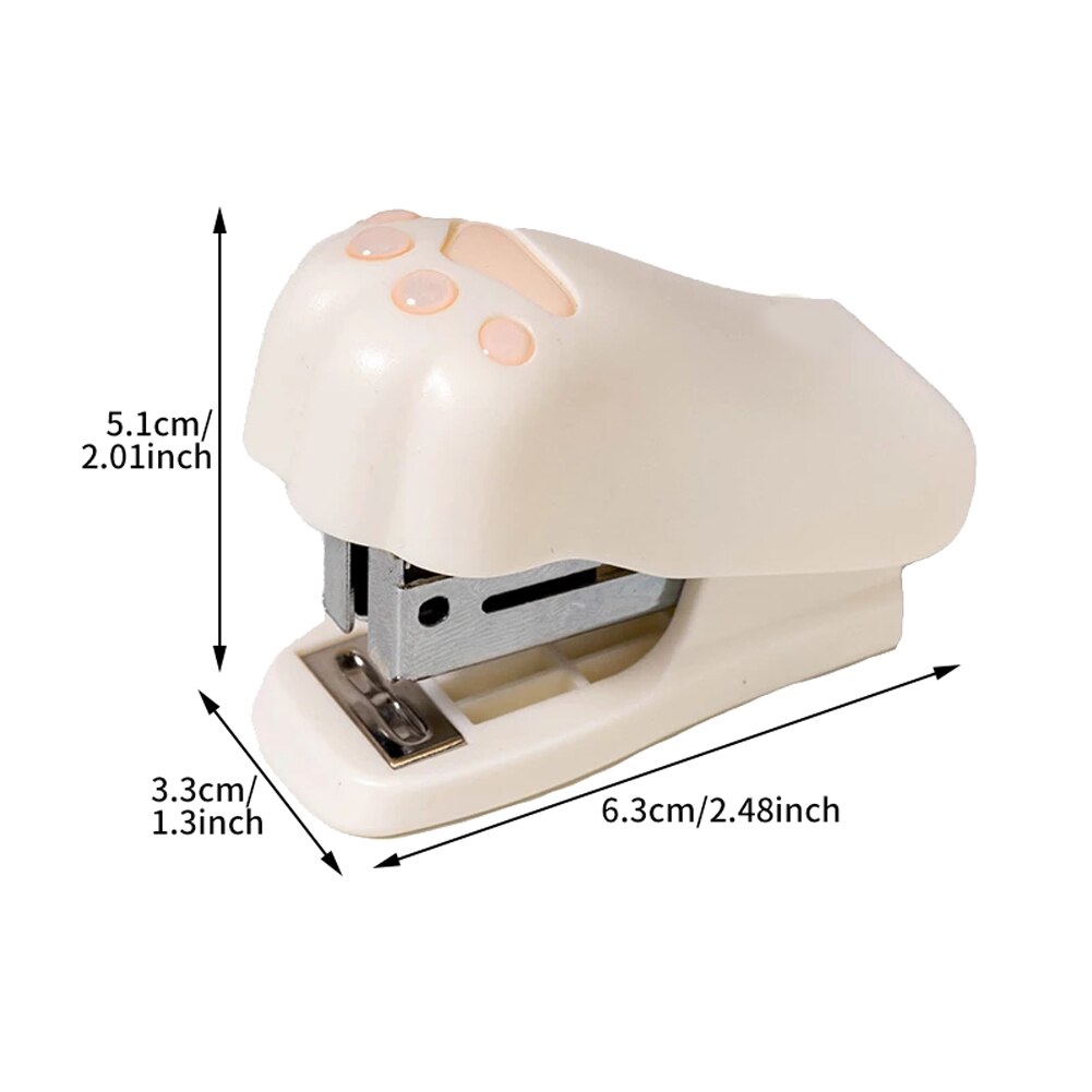 Mini Stapler Binding Tool School Portable With 1000pcs Staples Student Cute Office Bookbinding Machine Book Sewer Cat Paw Shape