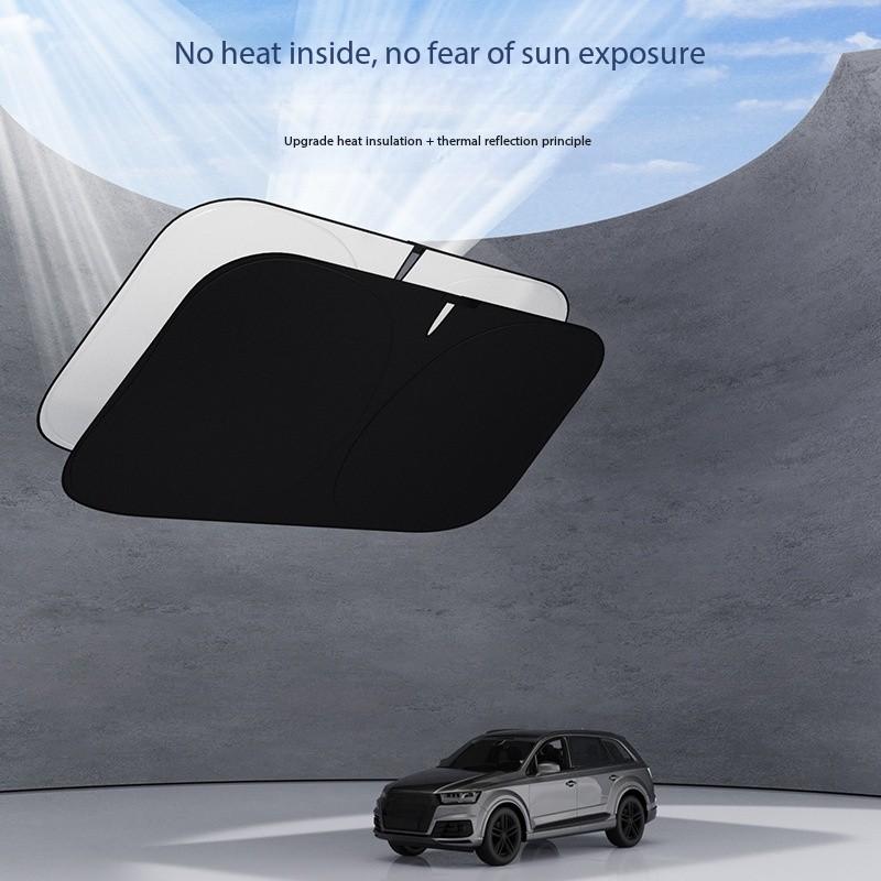 Solskærm til forrude, varmeisolering og solbeskyttelse, blændingsfri solskærm til sommerbrug i køretøjer