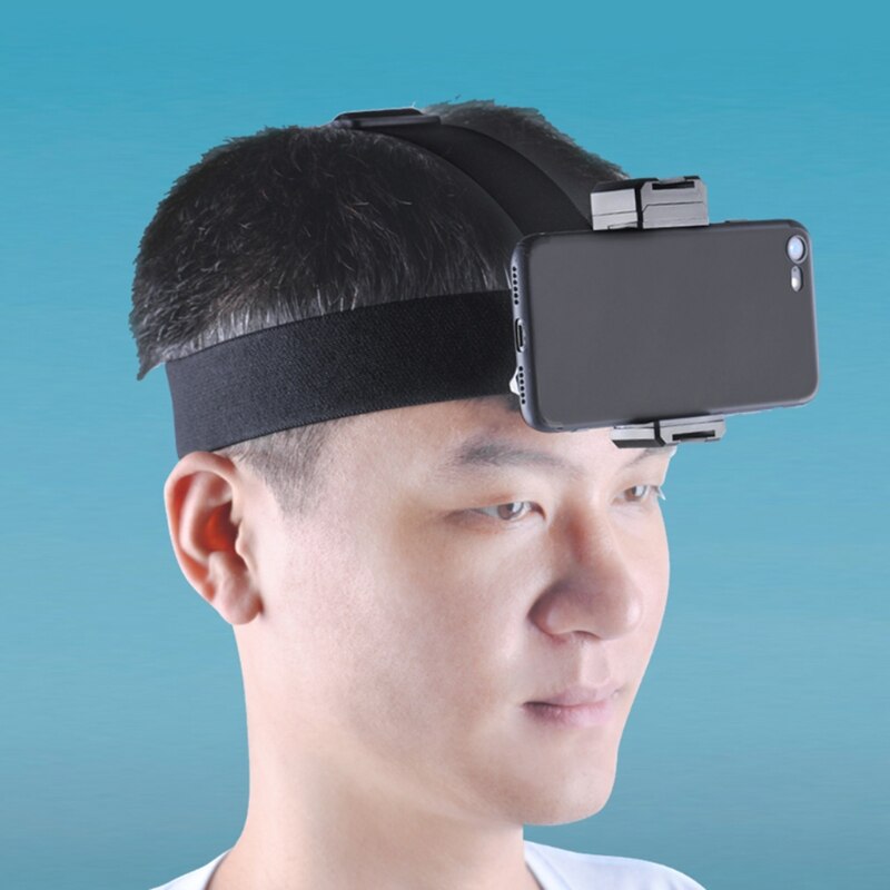 Kopfhalterung für smartphones, stirnbandbefestigung, ego-perspektive-video, live-aufnahmen im freien, halterung mit handyclip