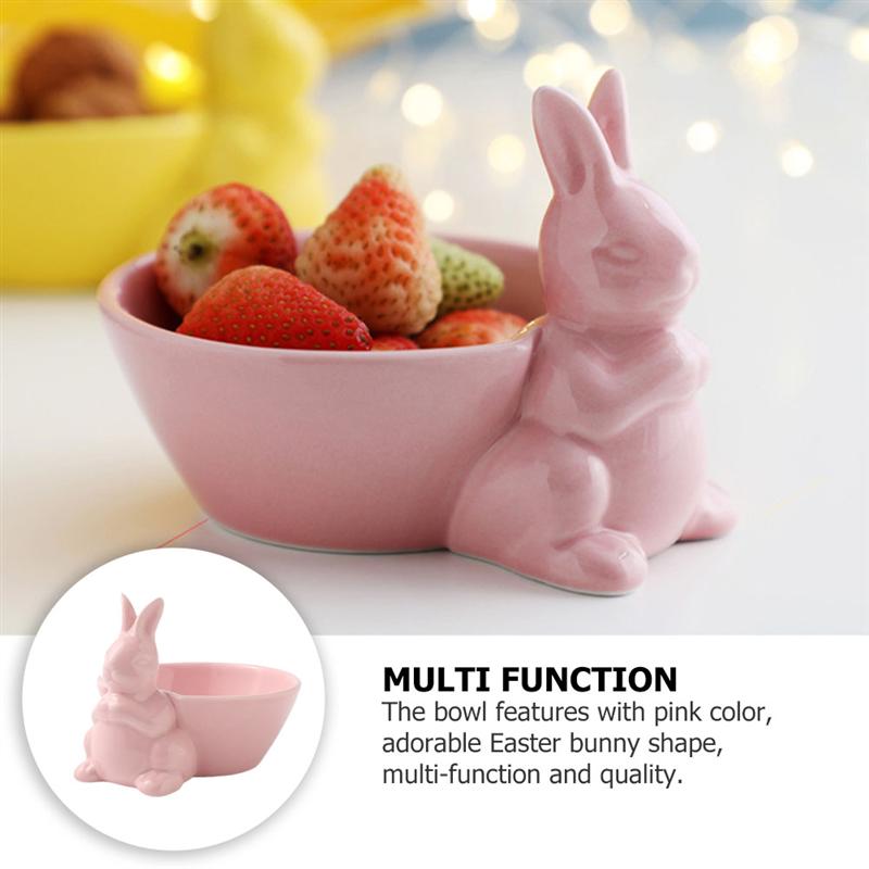 Pudding Rabbit Shape 1Pc Easter Bunny Shaped Bowl Salad Snack Bowl Rest... โ Vicedeal