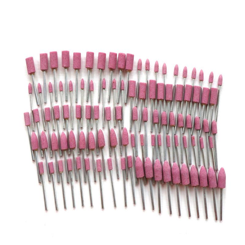 100 Stks/doos Keramische Gemonteerd Punt Steen Slijpen Hoofd Wiel Boor Rotary Gereedschap Boor Slijpen Head Tool