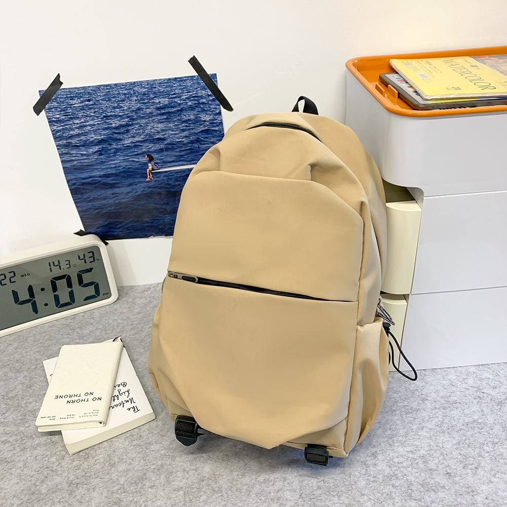 Mochila, bolsa de computador feminina, mochila masculina de viagem de grande capacidade, mochila de estudante do ensino médio: Cáqui