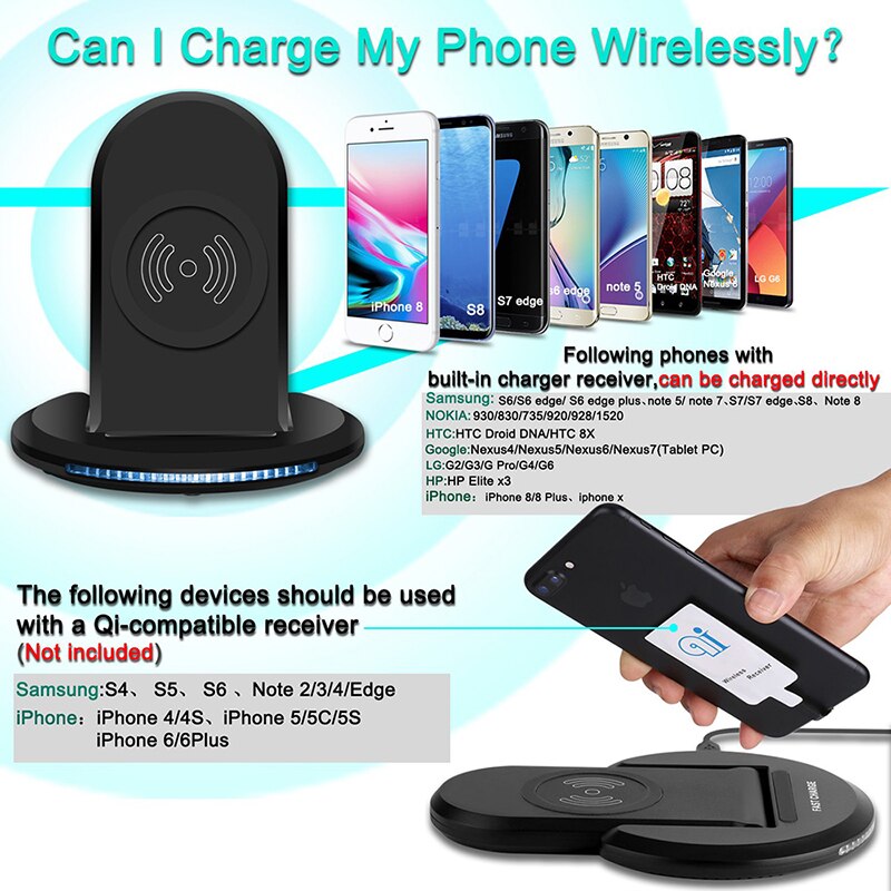 Snel Charing Station Verticale Vouwen Draadloze Charger Stand Voor Iphone Sansumg S20 Note20 Huawei P40 Pro Xiaomi Lading Pad Dock