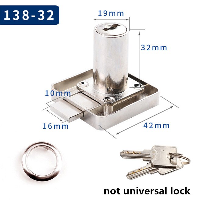 3 years warranty High-Grade Drawer Lock Furniture Desk Cabinet Lock 22mm 32mm Lock Core Thickness With 2 Keys Security Hardware: 138-32-1