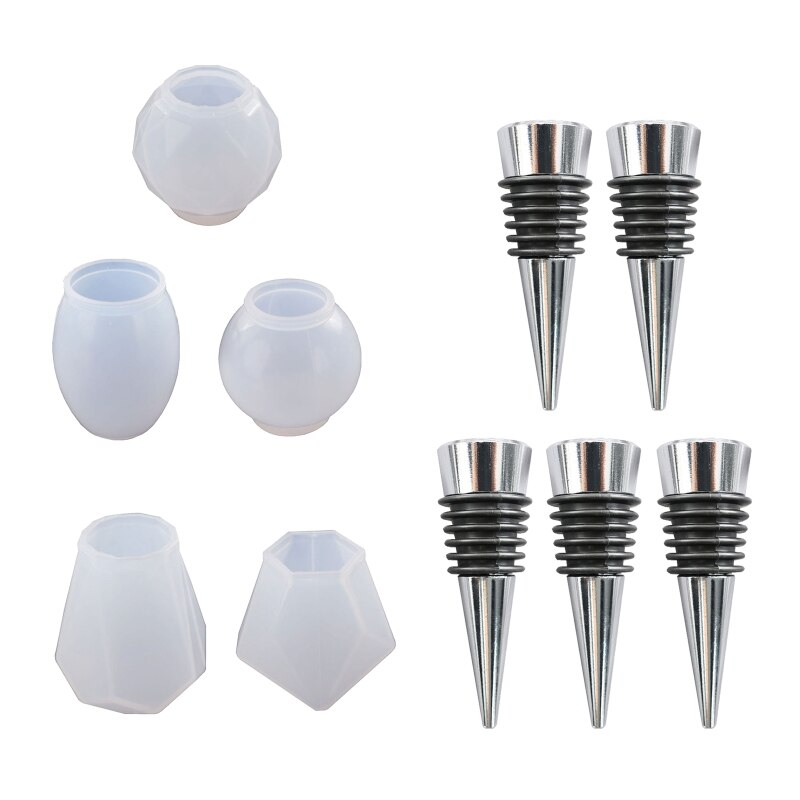 Juego de moldes de silicona para hacer botellas, herramientas artesanales para hacer tapones de vino, Chocolates, jabones, moldes de fundición de resina, 1 Juego: C