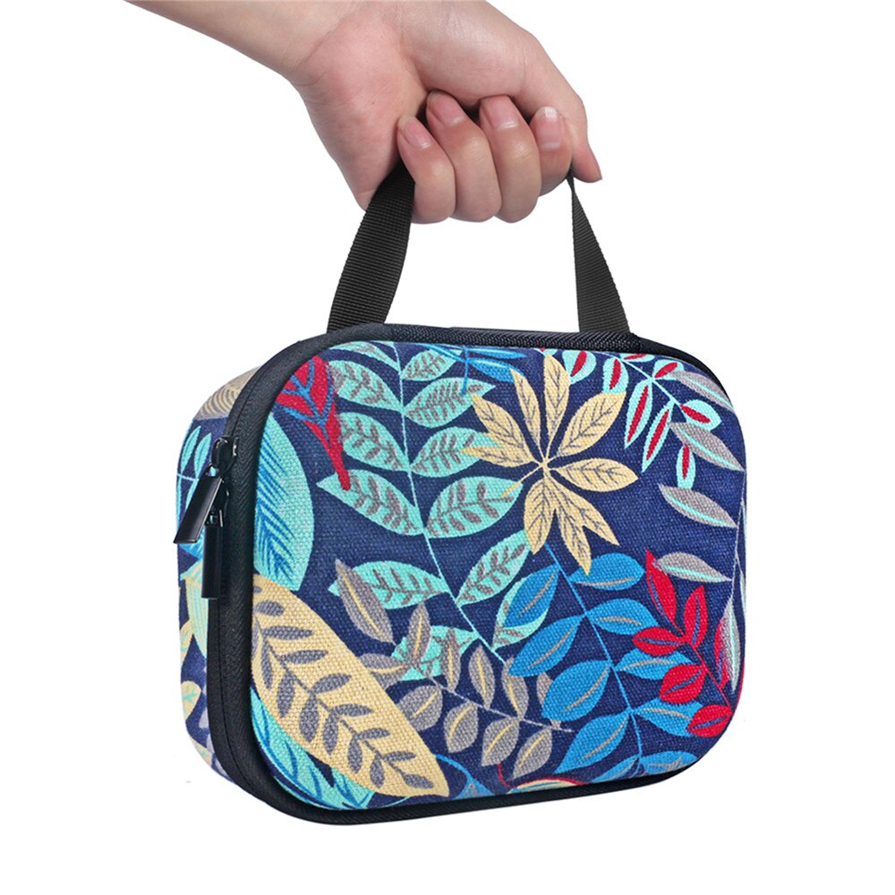 Hard EVA Handbag Storage Bag Travel Carrying Case for Cricut Easy Press Mini Heat Press Machine and Charging Base Accessories: Floral-print