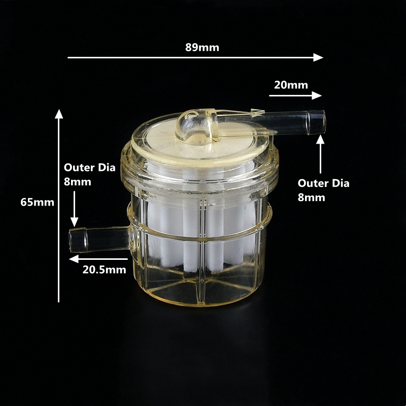 1-5 Stuks 7 Mm 8 Mm 3/8 "Auto Moto Brandstoffilter Motor Inline Carb Brandstof gas Filter Voor Grasmaaier Kleine Motor Auto Accessoires: WHITE / 1/4''