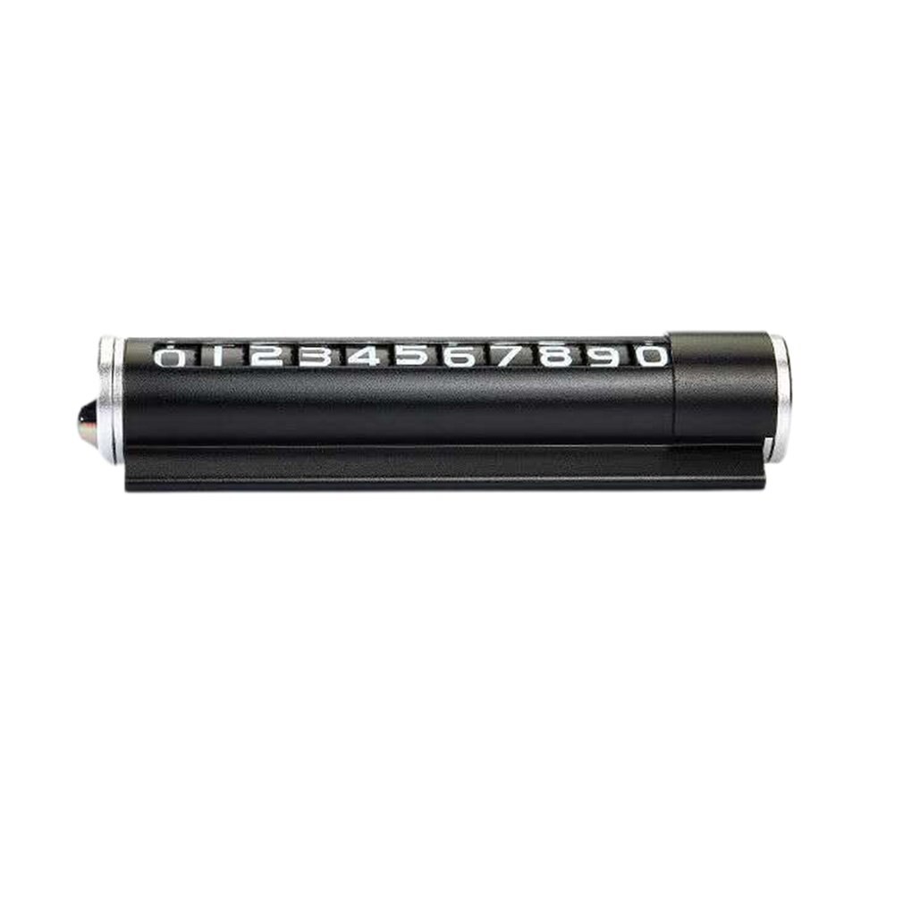 Multifunctional Temporary Mobile Parking Phone Number Plate Escape Hammer: Black