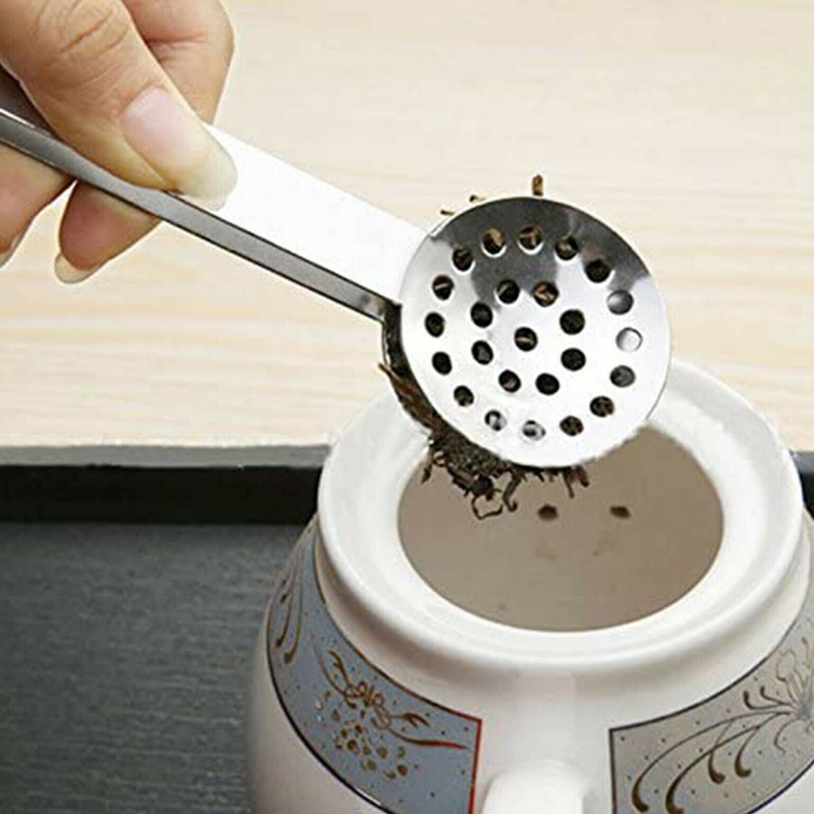 1PCs Silver Stainless Steel Round Tea Bag Tongs Tea Bag Squeezer Holder Grip Clip for Lemon slice Kitchen Tools