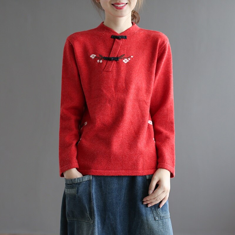 Traditional chinese blouse shirt tops for women mandarin collar oriental linen shirt blouse female cheongsam top AA4703