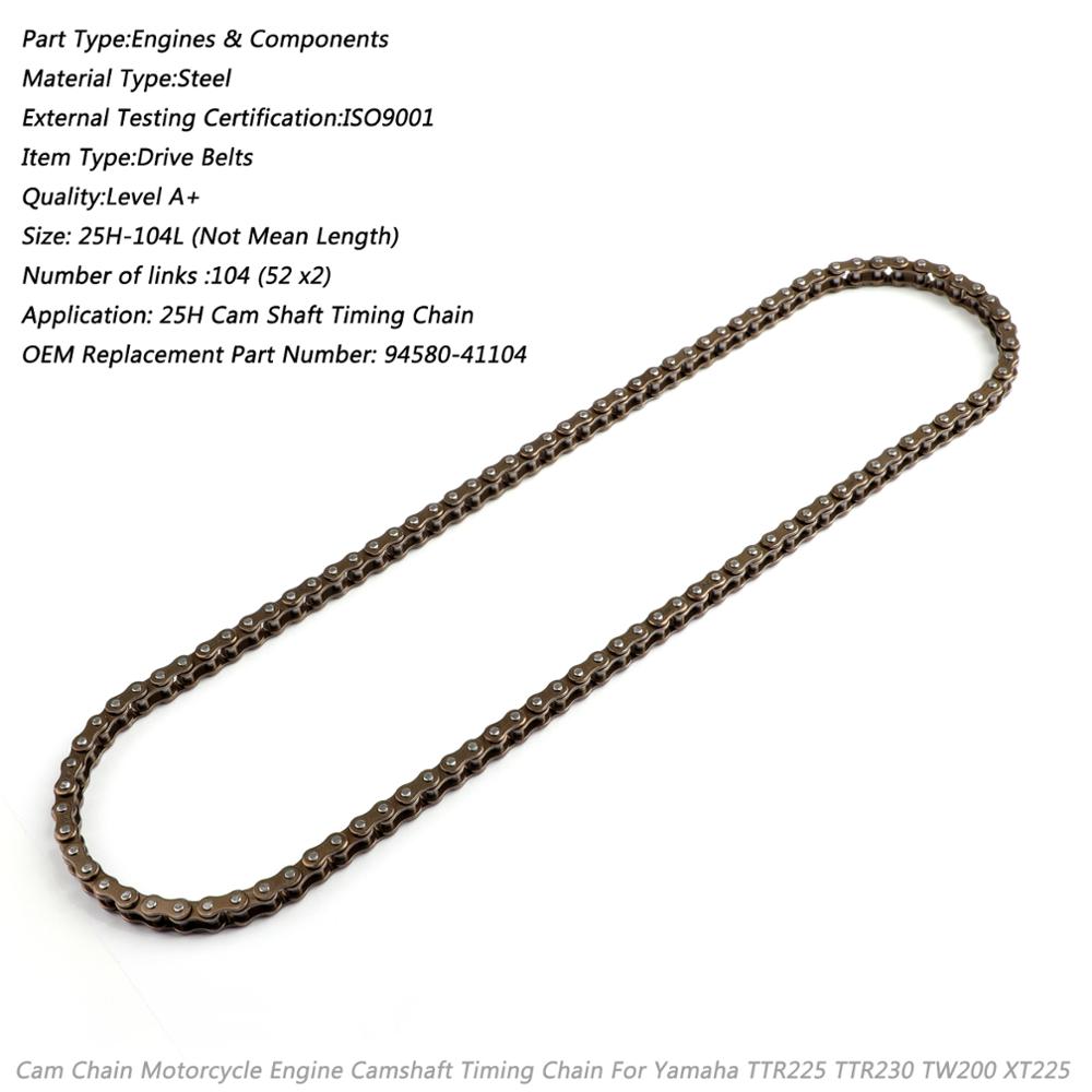 Artudatech Timing Cam Chain 25H-104L Voor Yamaha TTR225 TTR230 Tw200 Xt225 TTR XT 225 230 TW 20094580-41104