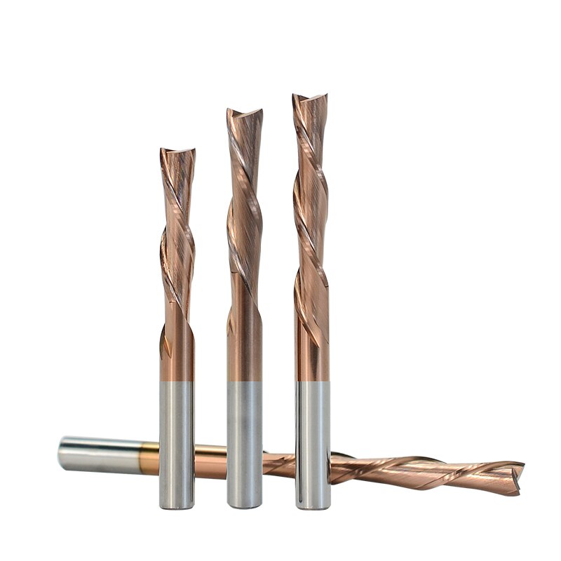 Left Hand Down Cutter 2 Flute Milling Cutter TiCN Coating CNC Router Bit 4/5mm Shank For Aluminum Cutting Tool Spiral End Mill