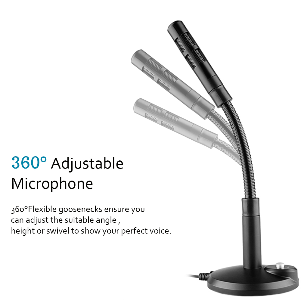 3.5mm Wired Condenser Microphone for Computer PC Desktop Laptop Notebook Recording Gaming Podcasting Microphones