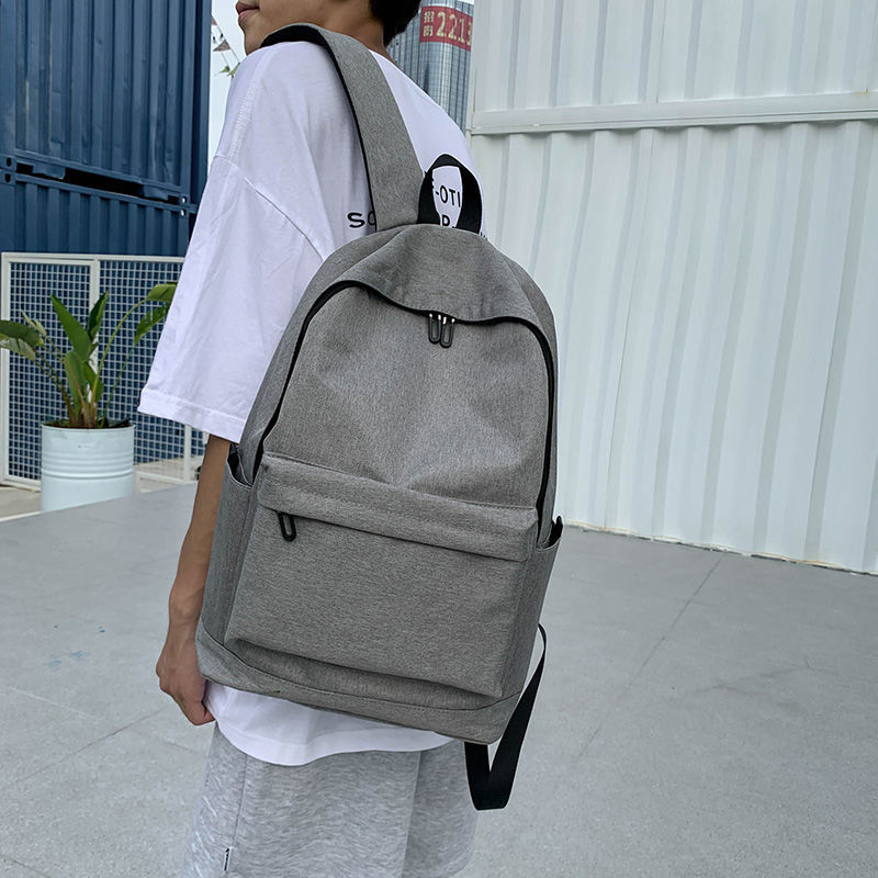 Large Men School Backpack for Teenage Boys University Student Backpack Nylon Black Casual Preppy Style