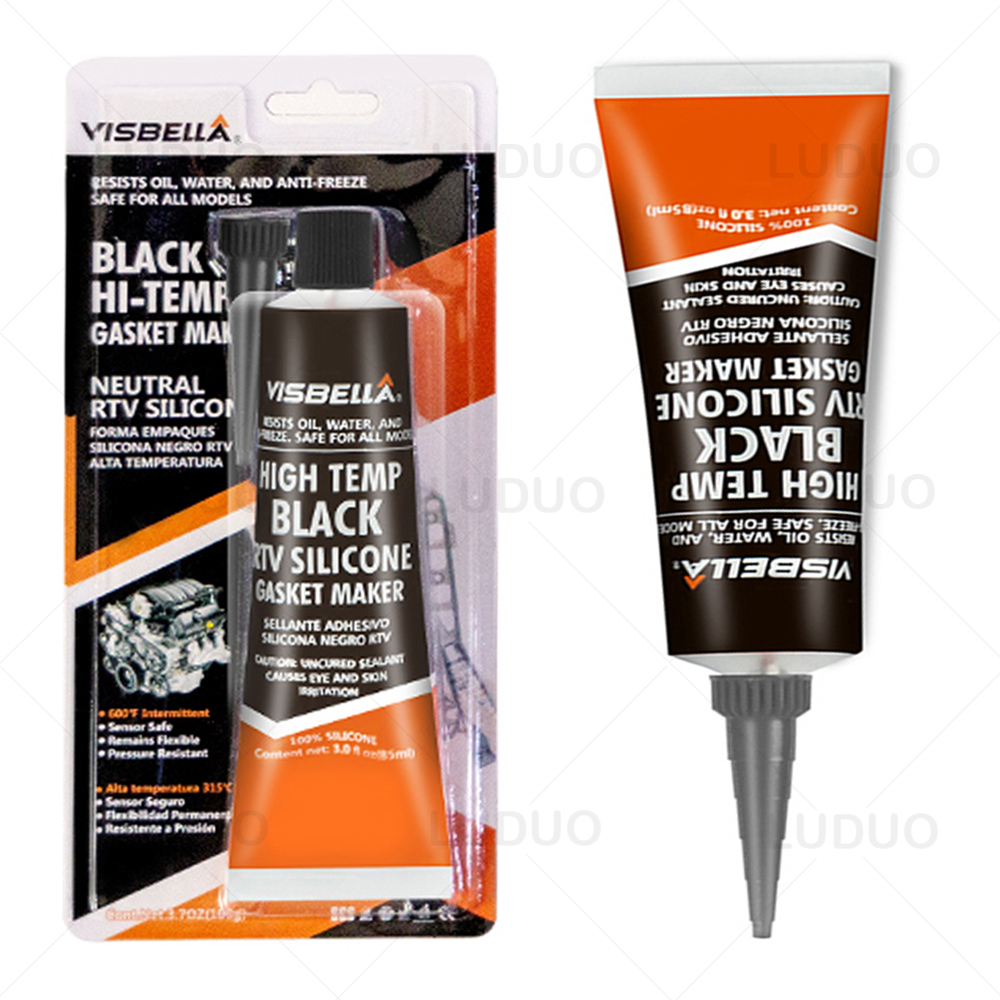 Sellador adhesivo de silicona RTV de alta temperatura, pasta fuerte súper pegamento de 85g para reparación de sellos de espacio de Motor de coche, relleno de Motor: Rojo