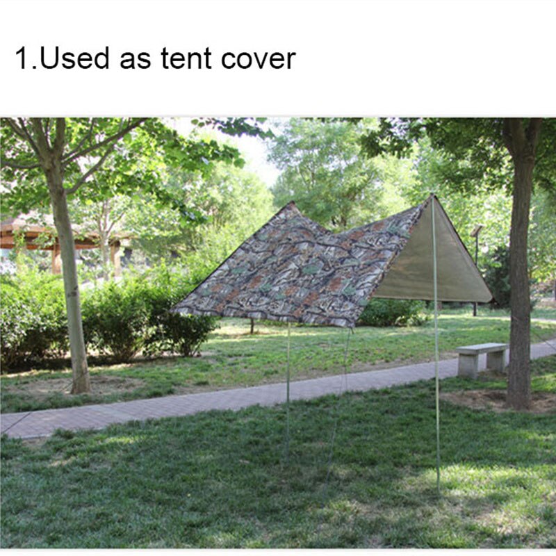 3 in 1 Raincoat Backpack Rain Cover Rain Coat Hood Hiking Cycling Waterproof Poncho Tent Outdoor Camping Tent Mat