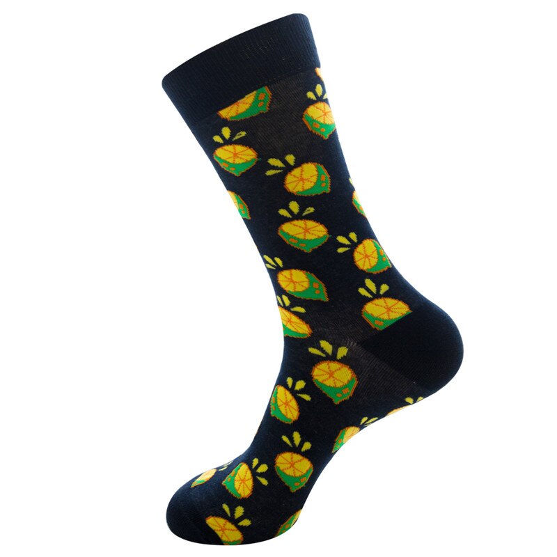 1 pair men socks combed cotton bright colored funny socks men's calf crew socks for business causal dress wedding: 11