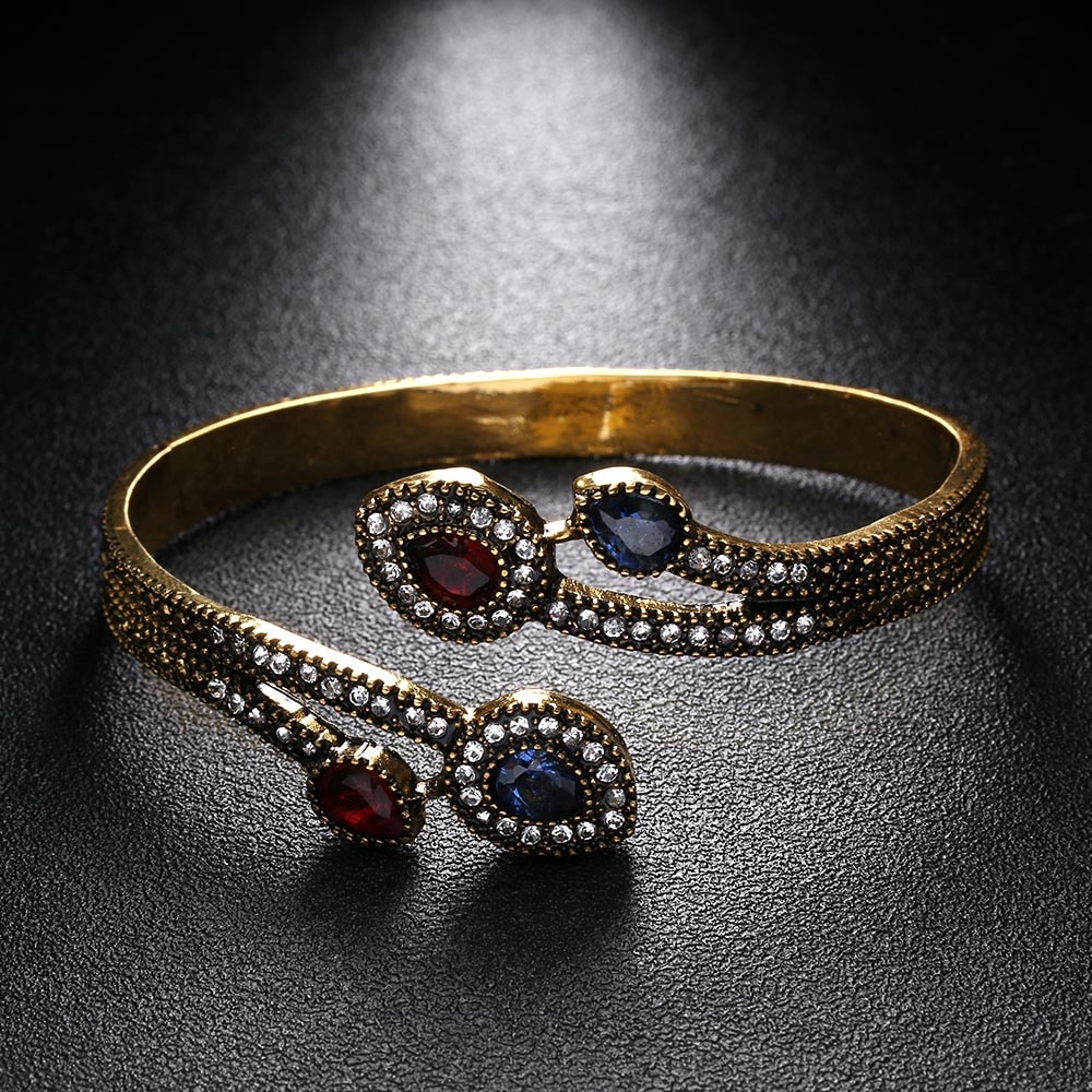 1 Stück Neue Heiße Frauen Vintage Armreifen Wassertropfen Harz Manschette Armbänder Red Wassertropfen Türkischen Schmuck