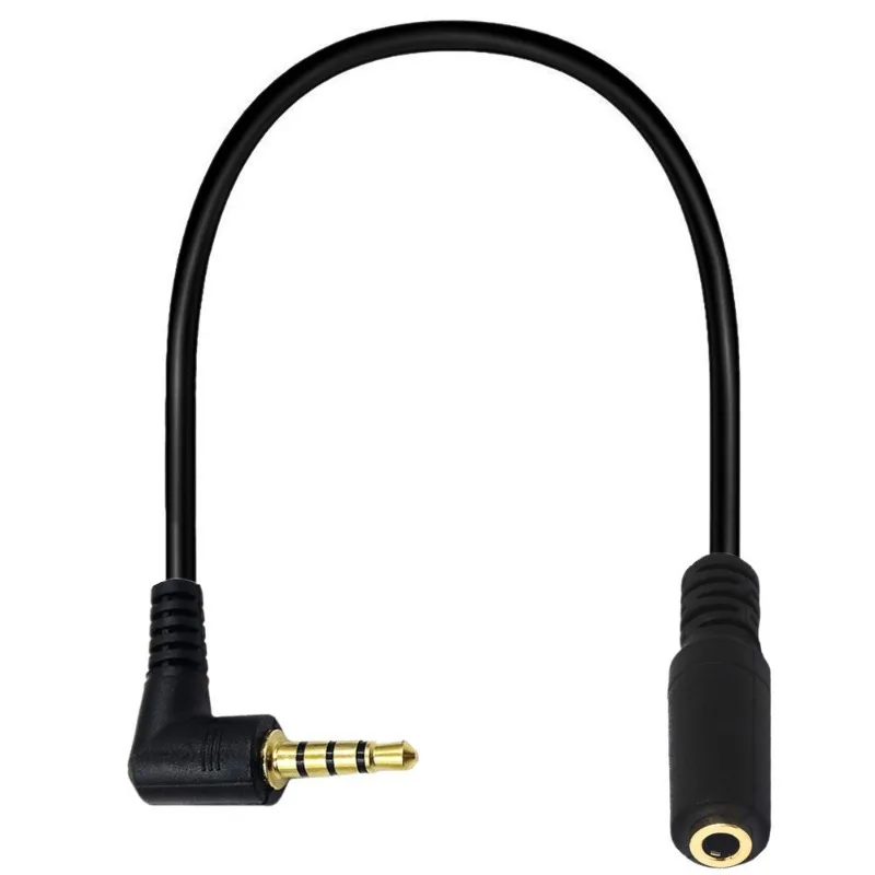 1szt 20cm 90 stopni kąt prosty 4-biegunowy TRRS 3.5mm Aux audio kabel wypełniacz adapter M/F 3.5mm robić PC lub mikrofonu-słuchawki
