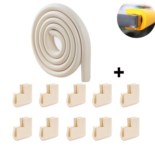 2M de protección de la infancia equipo bebé de seguridad para niños muebles ángulo Protector para Borde de esquina en forma de U de vidrio de de cintas: U corner set Beige