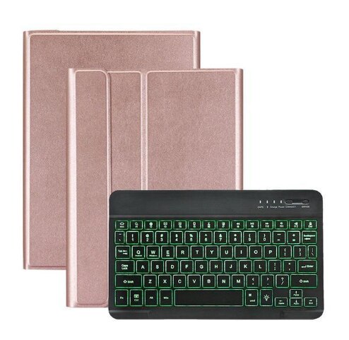 Smart Keyboard Case Voor Samsung Galaxy Tab A2 10.5 T590 T595 SM-T590 SM-T595 Bluetooth Toetsenbord Pu Lederen Tablet Cover: Backlight rose gold