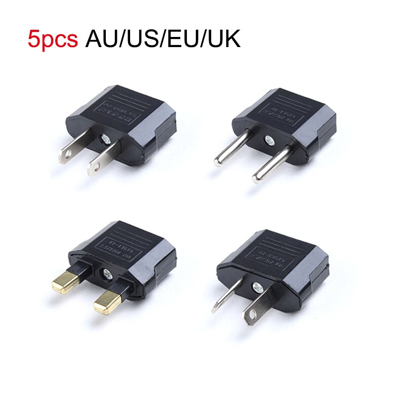 5Pcs Power Plug Converter Travel Adapter Eu Us Au Jack Au Us Eu Plug Adapter Stopcontact