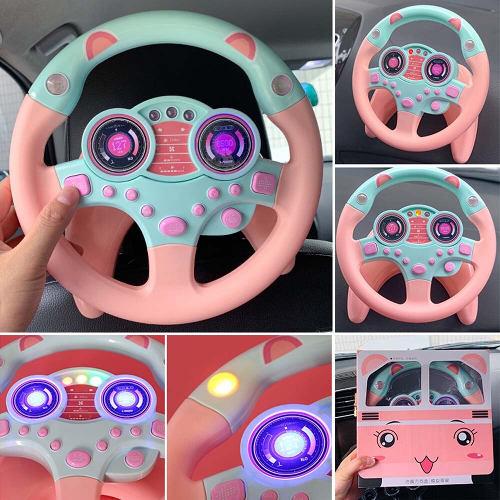 Children&#39;s music simulation small steering wheel luminous early education puzzle sound toy birthday