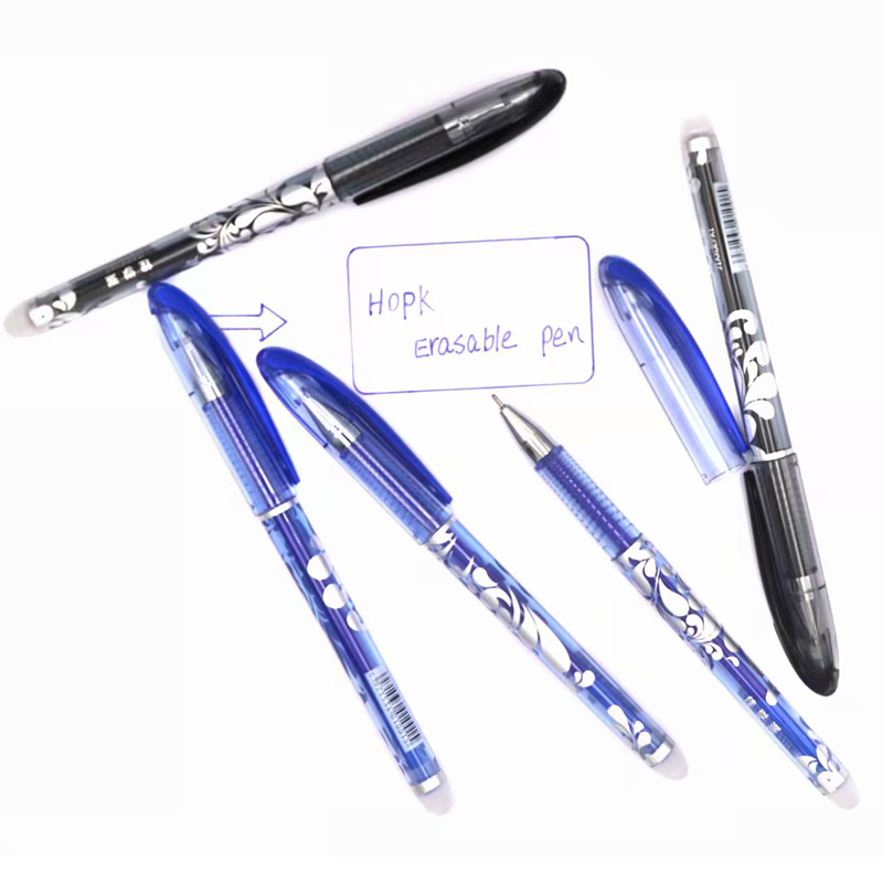 12 unidades/juego de bolígrafo borrable de lujo 0,5mm tinta azul y negra bolígrafo para la escuela material de escritura para estudiantes bolígrafos de papelería para exámenes