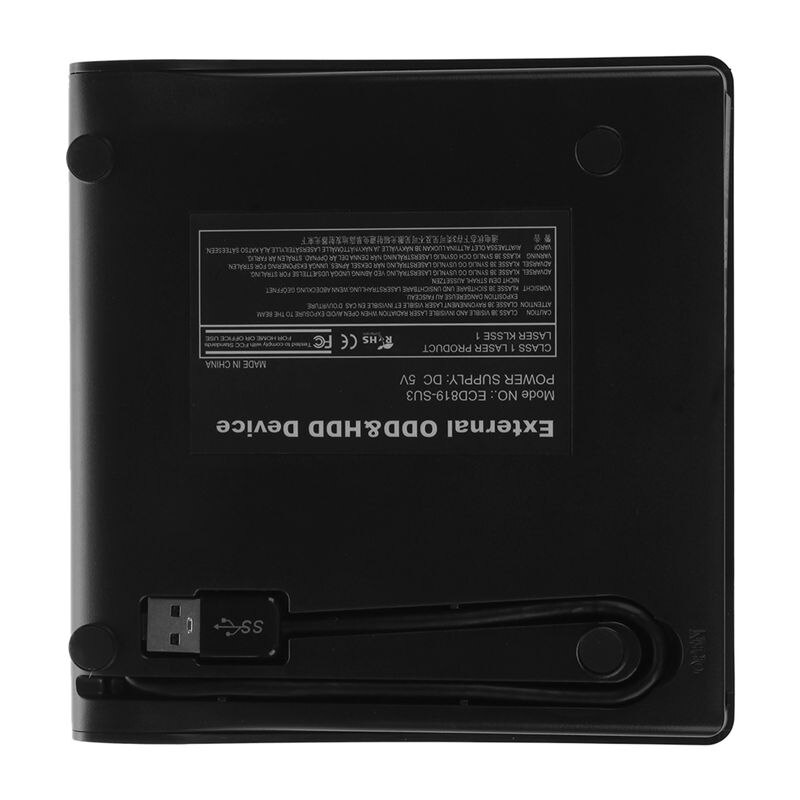 semoic USB 3.0 Mobile External Case For 12.7mm SATA CD DVD BD-ROM BD-RE Drive BK Useful