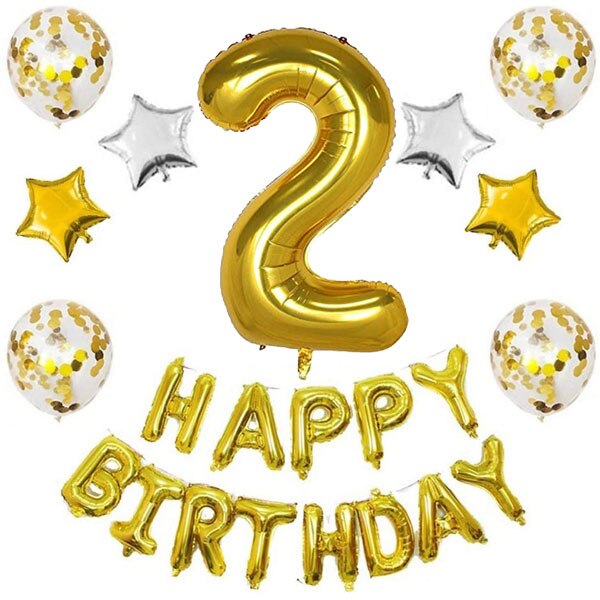 1st Birthday Boy Decoration Set,Number 1 Mylar Balloons Baby First Birthday Decoration with Happy Birthday Banner, Birthday Gold: 2