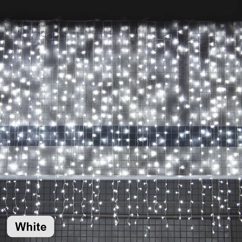 Guirlande lumineuse rideau LED guirlande lumineuse 0.6m intérieur extérieur fée guirlande lumineuse maison pour fête de mariage jardin décoration de noël: Cool white / 8x0.6m