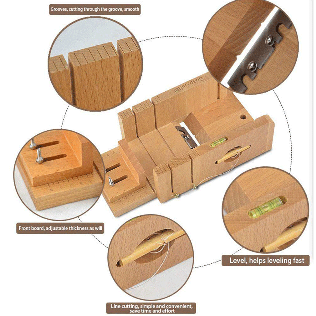 Home Wooden Soap Cutter Box Balancing Apparatus Accurate Wire Cutting Tool Soap Kits