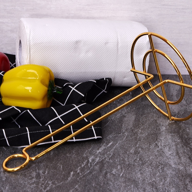 Servilletero de hierro forjado dorado Ins del norte de Europa, mesa de comedor, estante de almacenamiento de escritorio