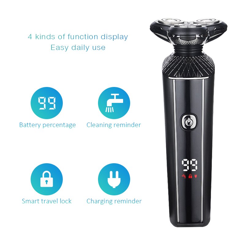 Elektrisch Scheerapparaat Mannen Scheerapparaat Baard Trimmer Scheerapparaat Voor Mannen Triple Blade Draagbare Baard Trimmer Snijmachine Voor Bakkebaarden F35