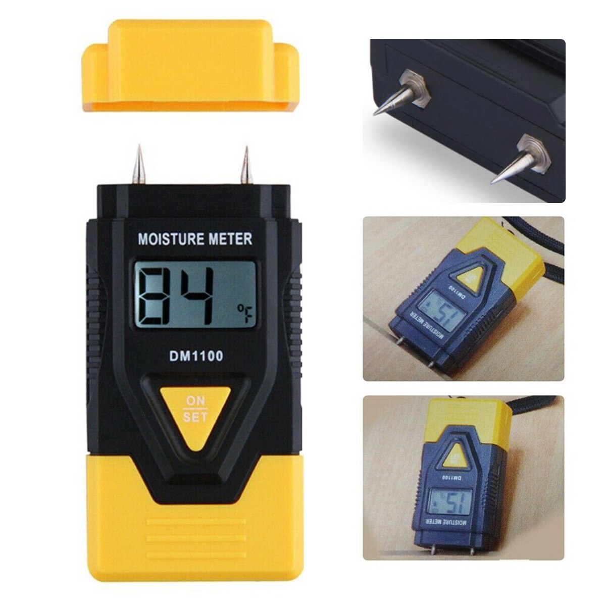 ANENG 3-In-1 Digital LCD Damp Moisture Meter Tester For Wood Timber Plaster Logs Thermometer
