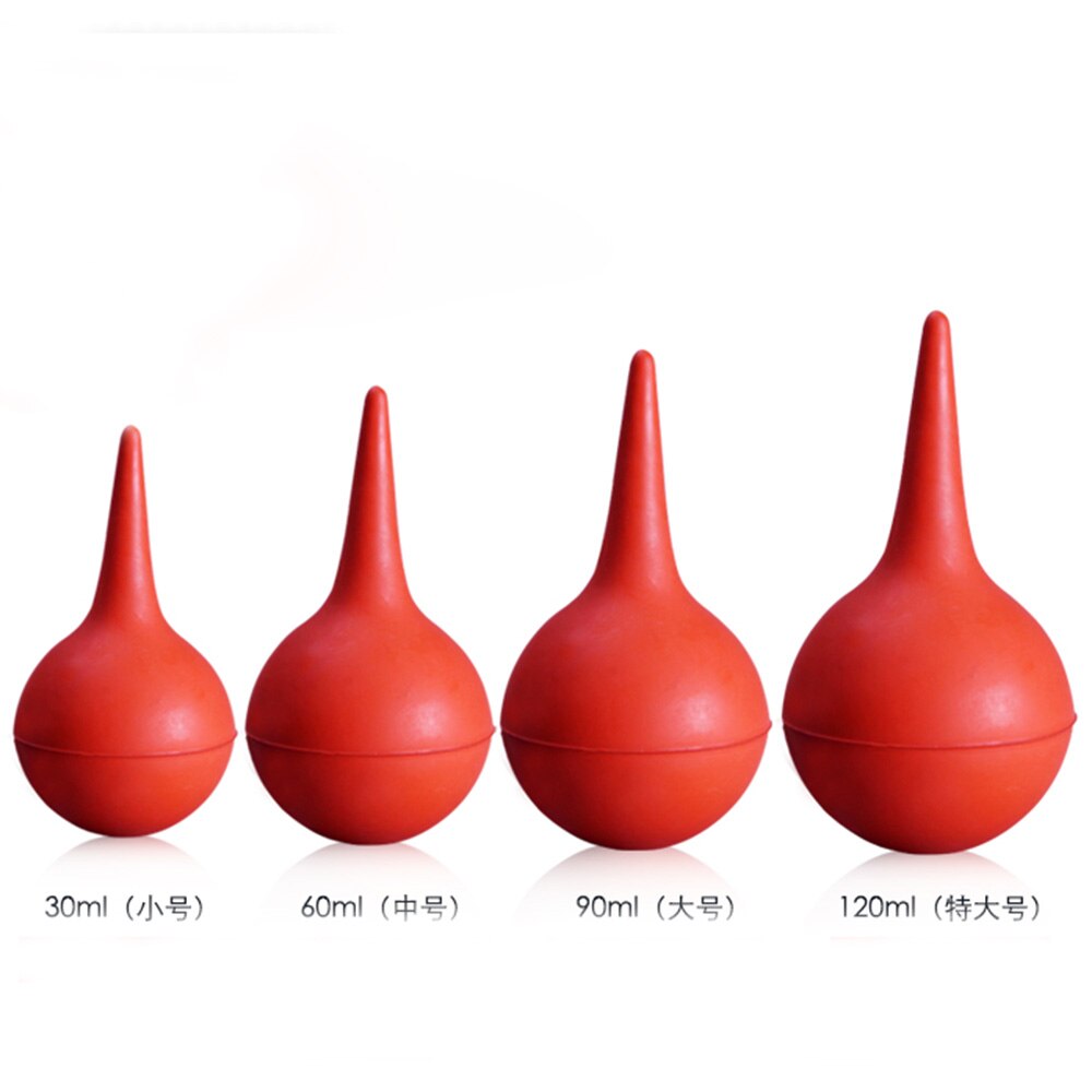 2pcs/lot Laboratory Tool Rubber Air blowing Wash ear ball Red 30/60/90/120ml