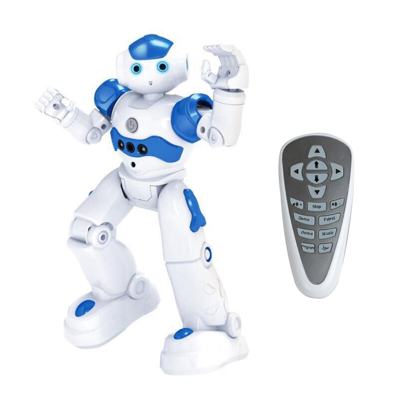 Kid Funny RC Smart Robot Toy Remote Control Interactive Dancing Sing Walking Intelligent Talking Educational Game Birthday: blue