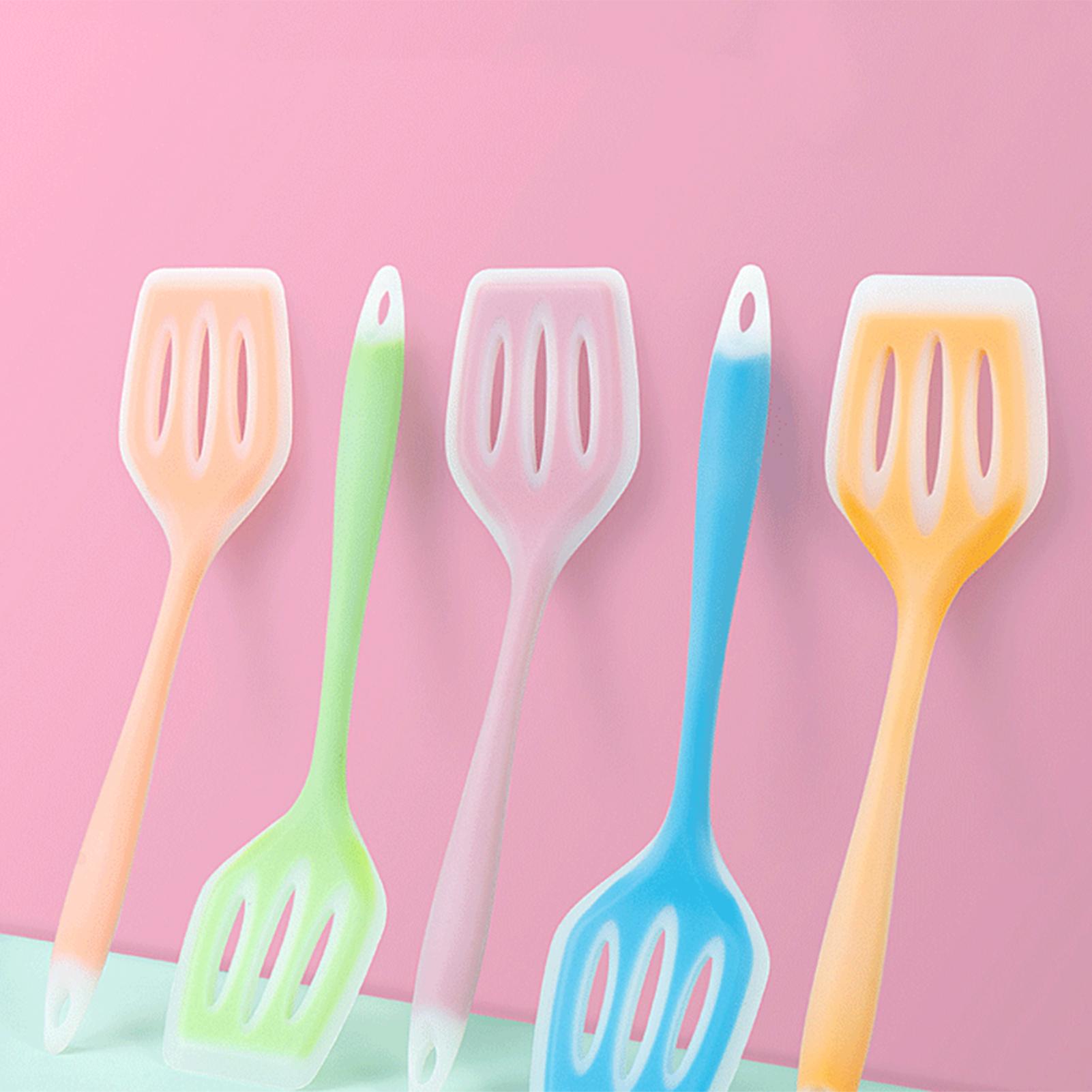 Food Grade Silicone Slotted Turner Nonstick Hollow Kitchen Utensils Spatula for Cooking