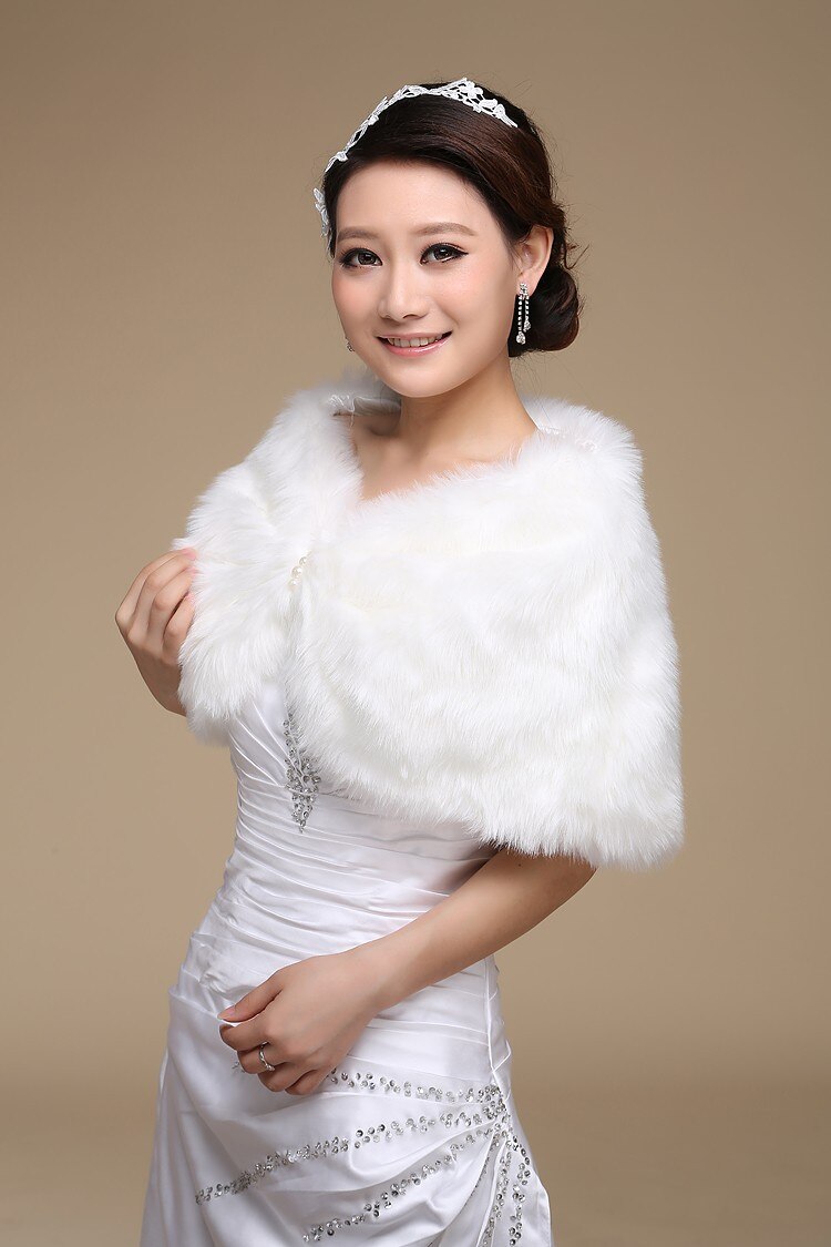Femmes hiver étole de mariée enveloppes de mariée fausse fourrure de mariage emballage de fête Boleros mariée châle soirée fête Cape