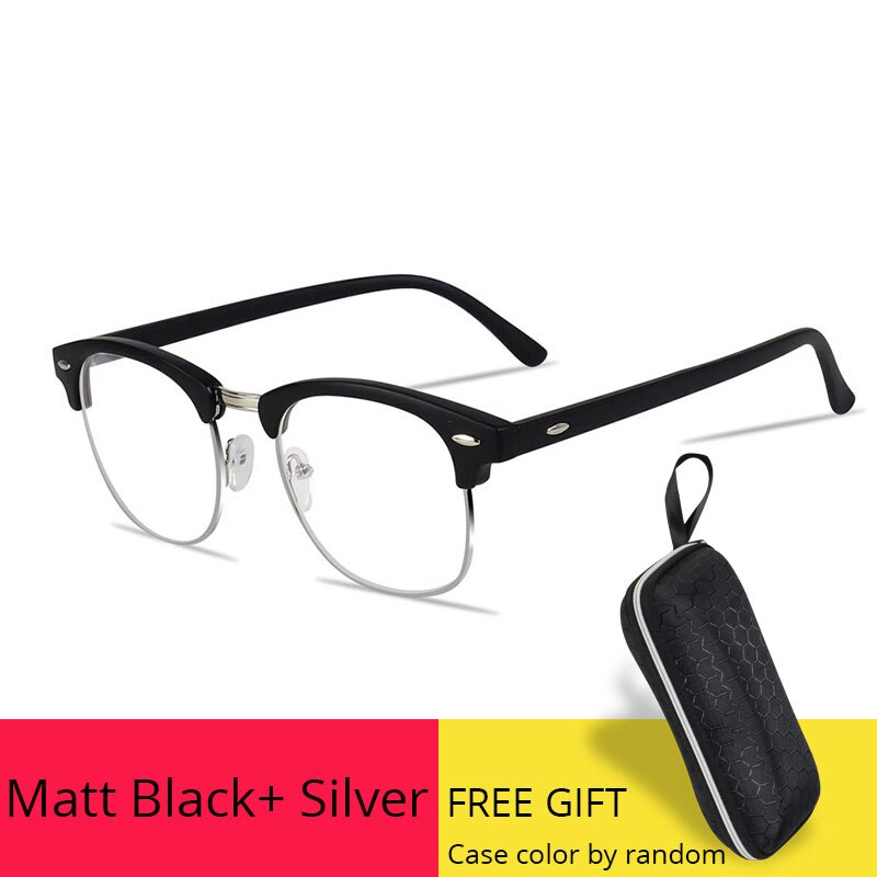 Transparent Computer Glasses Blue Light Blocking Women Men Spectacle Frame Anti Blue Ray Anti Radiation Clear Eyeglasses: Matt Black n Silver