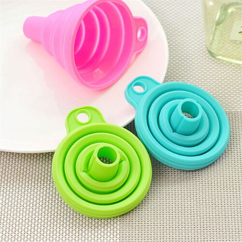 1 Pcs Liquid-Dispensing Funnel Telescopic Kitchen-Tools Folding Mini Silicone Household Kitchen Accessories Gadget