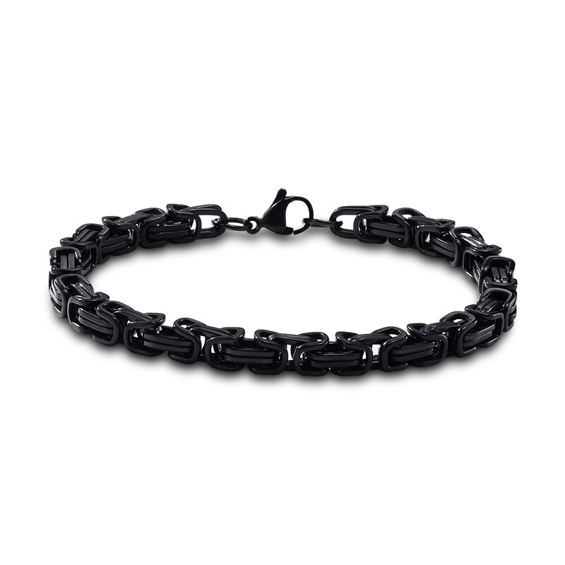 Acier inoxydable avec lien byzantin et BRACELET à chaîne pour homme: black